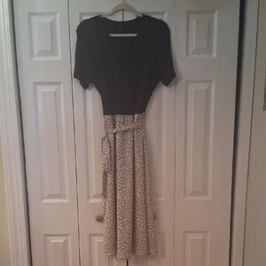 Elegant Black and Cream Dress